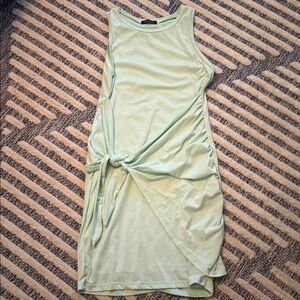 Mint Green Sleeveless Dress with Side Knot